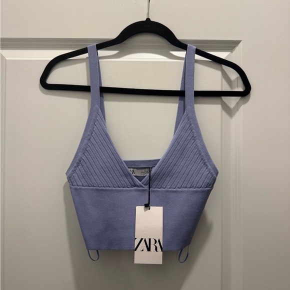 Blue Ribbed Bralette - Picture 2 of 3